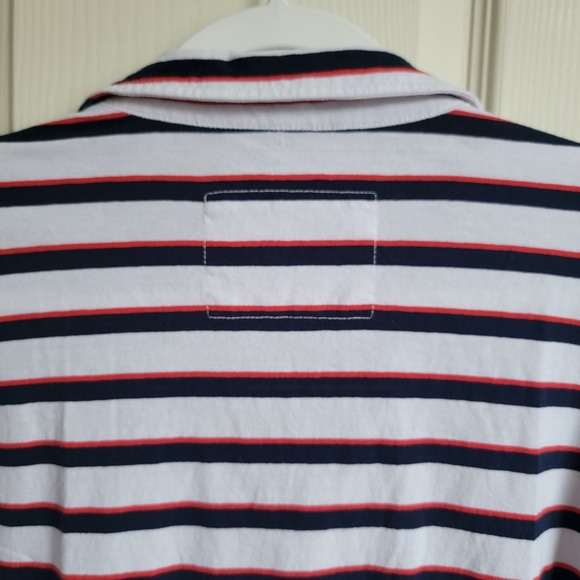 Frank & Eileen Cotton Patrick Popover Henley Top Striped Size XL White Navy Red - Picture 10 of 12